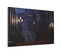 Wall Art Modern Abstract Poster Print Artwork for Living Room Canvas Paintings Halloween Haunted Wall Pictures Canvas Prints Aesthetic Pictures for Bedroom Bathroom Decoration Framed 8"x12"