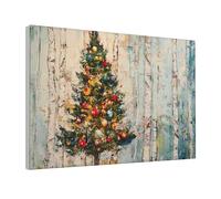 Wall Art Modern Abstract Poster Print Artwork for Living Room Canvas Paintings Merry Christmas Birch Tree Wall Pictures Canvas Prints Aesthetic Pictures for Bedroom Bathroom Decoration Framed 8"x12"