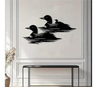 wall art-Modern Minimalist Art Metal wall Decor Loon-Cut Wildlife Statue with Realistic Feather Detail,Rust-Resistant Iron Nature for Cabin,Lake House,Bird Watchers & Lovers(50cm