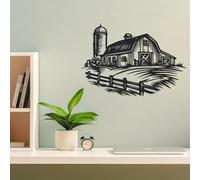 wall art-Modern Minimalist Art Metal wall Decor Rustic Farm,Barn and Landscape Silhouette,Country for Kitchen,Living Room,Entryway-Ready to Hang Farmhouse Gift