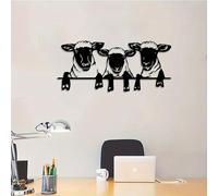 wall art-Modern Minimalist Art Metal wall Decor Sheep Farm-Rustic Farmhouse with Three Silhouettes,Christmas Thanksgiving Harvest Home ation,for Farmers,Country Living(30CM/12INC