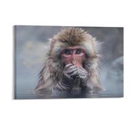 Wall Art Modern Poster Print Abstract Wall Art for Living Room Canvas Paintings Monkey Taking A Bath Artwork Canvas Prints Framed Aesthetic Pictures Wall Decoration for Bedroom 16x24inch(40x60cm)