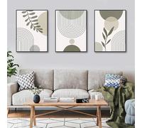 Wall Art,Nordic Modern Minimalist Poster Abstract Line Leaf Geometry Canvas Painting Wall Art Poster Living Room Kitchen Office Home Decoration-40 * 50cm*3pcs (Unframed Print)