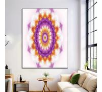 Wall Art Painting, Simple Wall Pictures Canvas Prints Circular Mandala Canvas Poster for Walls Light Purple Pictures for Interior Home Decoration, Unframed 16x20in