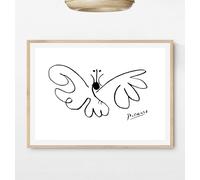 Wall Art Picasso Drawn Lines Drawing Prints UNFRAMED (Size 210 x 297 mm / 8.3 x 11.7 inches) (Pablo Picasso Butterfly Wall Ar)