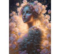 Wall Art Picture Photo on Canvas an Angelic Being with a Garland for Home Decor 60x90cm