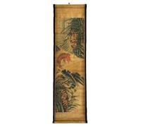 Wall Art Poster Prints Paintings, Hanging Paper Scroll Decor Asia Vintage Aesthetic,for Office Restaurant Orchid Spring Koi Fish(D)