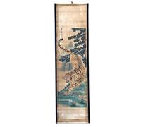 Wall Art Poster Prints Paintings, Hanging Paper Scroll Decor Ready to Hang Asia Vintage Aesthetic,for Home Office Restaurant Tiger Mountain (E1)