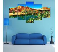 Wall Art Posters Xl/With Frame 150 X 100 Cmdesert Oasis Modern Poster For Room Decor/ 5 Pieces Way Wall Art Paintings Pictures/Canvas Prints For Living Room Teens Boys