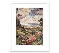 Wall Art Print A Wild Scottish Landscape on a Cloudy Day Artwork Framed 9X7 Inch Artery8 White W7 inch x H9 inch