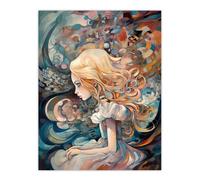 Wall Art Print Alice In Wonderland Captured In Prison Whimsical Magical Adventure Painting Poster Artery8 Multi W24 inch x H32 inch