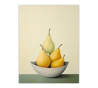 Wee Blue Coo All Gone Pear Shaped Oil Painting Sage Green Orange Bright Fruit Large Wall Art Poster Print Thick Paper 18X24 Inch