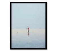 Wall Art Print Alone At Sea By Amy Denver Minimalist Soft Pastel Ocean Pale Blue Minimalism Simple Modern Artwork Art Framed Artery8 Blue W12 inch x H16 inch