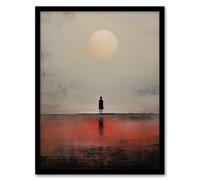 Wall Art Print Alone with the Sea Minimalist Misty Seascape Sunset Framed Artery8 Multi A4