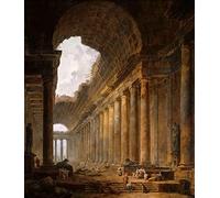 Wall Art Print Art Painting Artwork Famous the Old Temple Hubert Robert for Living Room 60x90cm