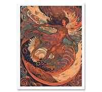 Wall Art Print Astral Projection Conceptual Art Art Framed Artery8 White W12 inch x H16 inch
