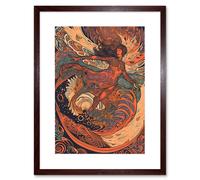 Wall Art Print Astral Projection Conceptual Art Artwork Framed 9X7 Inch Artery8 Brown W7 inch x H9 inch