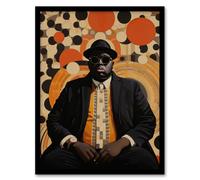Wall Art Print BIG Hypnosis Circles Hip Hop Music Portrait Living Room Framed Wee Blue Coo Multi A4