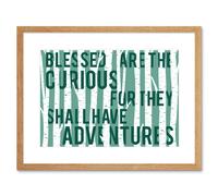 Wall Art Print Blessed Curious Adventure Birches Framed Artery8 Beige W7 inch x H9 inch