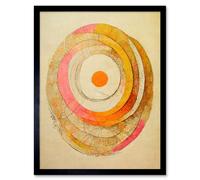 Wall Art Print Bohemian Style Abstract Dreamcatcher Concentric Circles In Soft Pastel Colours Art Framed Artery8 Black W12 inch x H16 inch