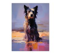 Artery8 Border Collie at the Beach Oil Painting Portrait Extra Large XL Wall Art Poster Print
