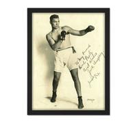 Wall Art Print Boxer Mauler Jack Dempsey Autographed Studio Photo Large Framed Wall Décor Art Artery8 White W18 inch x H24 inch