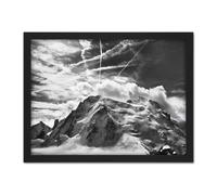Wall Art Print Buisse Mont Blanc Tacul Mountain Summit Photo Large Framed Wall Décor Art Artery8 Black W18 inch x H24 inch