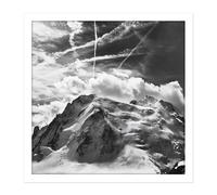 Wall Art Print Buisse Mont Blanc Tacul Mountain Summit Photo Square Framed Picture 16X16 Inch Artery8 White W16 inch x H16 inch