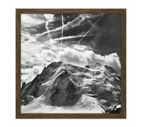 Wall Art Print Buisse Mont Blanc Tacul Mountain Summit Photo Square Framed Picture 16X16 Inch Artery8 Brown W16 inch x H16 inch