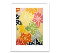 Wall Art Print Colourful Slices of Star Fruit Bright Watercolour Painting Abstract Carambola Kitchen Artwork Framed 9X7 Inch Artery8 White W7 inch x H9 inch