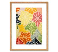 Wall Art Print Colourful Slices of Star Fruit Bright Watercolour Painting Abstract Carambola Kitchen Artwork Framed 9X7 Inch Artery8 Beige W7 inch x H9 inch
