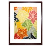 Wall Art Print Colourful Slices of Star Fruit Bright Watercolour Painting Abstract Carambola Kitchen Artwork Framed 9X7 Inch Artery8 Brown W7 inch x H9 inch