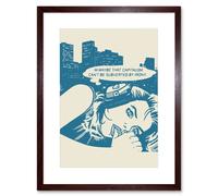 Wall Art Print Comic Capitalism Commentary Art Framed 9x7 inch Artery8 Brown W7 inch x H9 inch