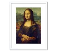 Wall Art Print Da Vinci Mona Lisa Framed Artery8 White W7 inch x H9 inch