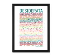 Wall Art Print Desiderata Rainbow Words Ehrmann Typography Large Framed Wall Décor Art Artery8 Light Oak W18 inch x H24 inch