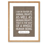 Wall Art Print Dictionary Page Quote Abraham Lincoln Animal Rights Artwork Framed 9X7 Inch Artery8 Beige W7 inch x H9 inch
