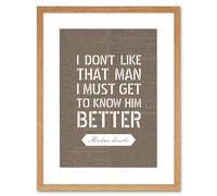 Wall Art Print Dictionary Page Quote Abraham Lincoln That Man Artwork Framed 9X7 Inch Artery8 Beige W7 inch x H9 inch