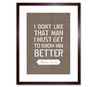 Wall Art Print Dictionary Page Quote Abraham Lincoln That Man Artwork Framed 9X7 Inch Artery8 Brown W7 inch x H9 inch