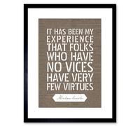 Wall Art Print Dictionary Page Quote Abraham Lincoln Vices Virtues Artwork Framed 9X7 Inch Artery8 Black W7 inch x H9 inch