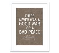 Wall Art Print Dictionary Page Quote Benjamin Franklin Bad Peace Artwork Framed 9X7 Inch Artery8 White W7 inch x H9 inch