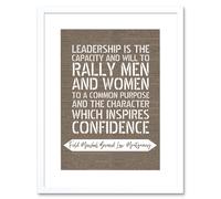 Wall Art Print Dictionary Page Quote Field Marshal Bernard Law Montgomery Leadership Artwork Framed 9X7 Inch Artery8 White W7 inch x H9 inch