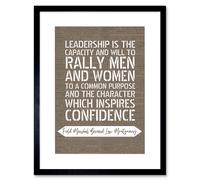 Wall Art Print Dictionary Page Quote Field Marshal Bernard Law Montgomery Leadership Artwork Framed 9X7 Inch Artery8 Black W7 inch x H9 inch