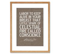 Wall Art Print Dictionary Page Quote George Washington Conscience Artwork Framed 9X7 Inch Artery8 Beige W7 inch x H9 inch