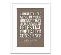 Wall Art Print Dictionary Page Quote George Washington Conscience Artwork Framed 9X7 Inch Artery8 White W7 inch x H9 inch