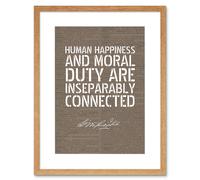 Wall Art Print Dictionary Page Quote George Washington Happiness Moral Duty Artwork Framed 9X7 Inch Artery8 Beige W7 inch x H9 inch