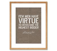 Wall Art Print Dictionary Page Quote George Washington Highest Bidder Artwork Framed 9X7 Inch Artery8 Beige W7 inch x H9 inch