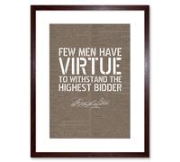 Wall Art Print Dictionary Page Quote George Washington Highest Bidder Artwork Framed 9X7 Inch Artery8 Brown W7 inch x H9 inch