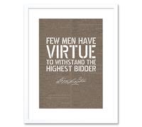 Wall Art Print Dictionary Page Quote George Washington Highest Bidder Artwork Framed 9X7 Inch Artery8 White W7 inch x H9 inch
