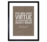 Wall Art Print Dictionary Page Quote George Washington Highest Bidder Artwork Framed 9X7 Inch Artery8 Black W7 inch x H9 inch