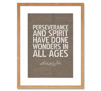 Wall Art Print Dictionary Page Quote George Washington Perseverance and Spirit Artwork Framed 9X7 Inch Artery8 Beige W7 inch x H9 inch